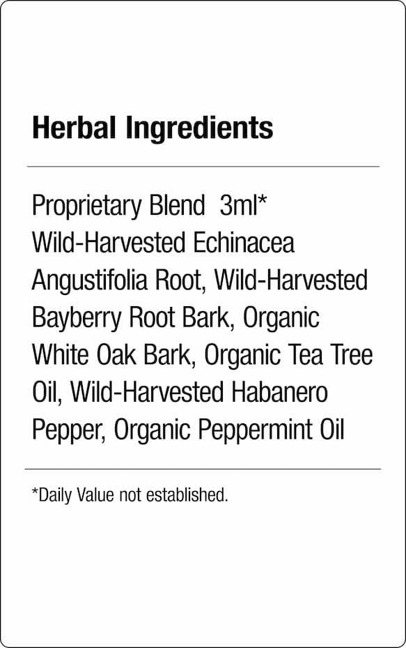 Tooth & Gum Formula 2-oz Supplement Facts Label